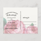 BEWAAR ONZE DATUM |  Roos De datum opslaan Aankondigingskaart (Achterkant)