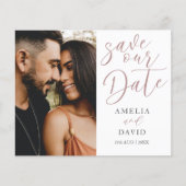 Bewaar onze datum Roze Budget Foto Bruiloft (Voorkant)