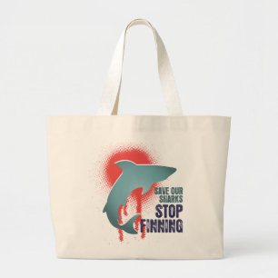 Bewaar onze haaien stoppen met zoeken grote tote bag
