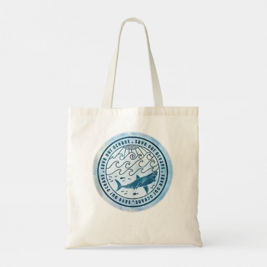 Bewaar onze oceaanbescherming en het behoud van he tote bag (Achterkant)