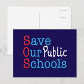 Bewaar onze openbare scholen SOS-ansichtkaart Briefkaart (Voorkant / Achterkant)