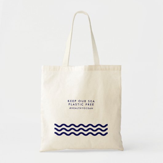 Bewaar onze Zee plastic vrije oceaangolven Tote Bag (Voorkant)
