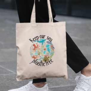 Bewaar onze Zee plastic vrije Zee Tote Bag