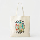 Bewaar onze Zee plastic vrije Zee Tote Bag (Voorkant)