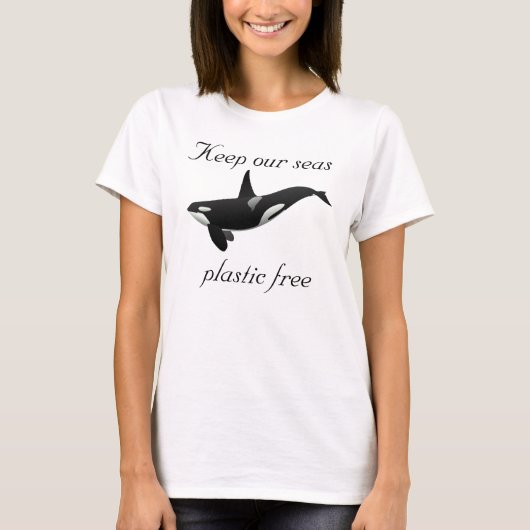 Bewaar onze Zee zonder plastic orca Killer Whale T-shirt (Voorkant)