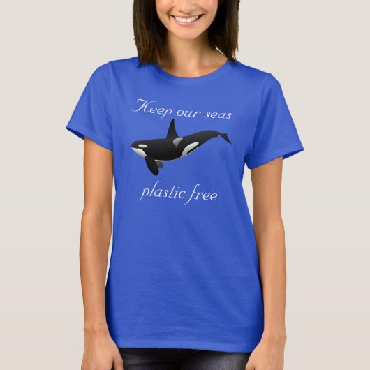 Bewaar onze Zee zonder plastic orca Killer Whale T-shirt (Voorkant)