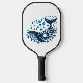 Bewaar Planet Whale-artwork voor eco-bewustzijn Pickleball Paddle
