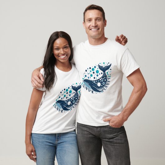 Bewaar Planet Whale-artwork voor eco-bewustzijn T-shirt (Unisex)