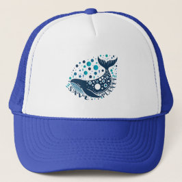 Bewaar Planet Whale-artwork voor eco-bewustzijn Trucker Pet