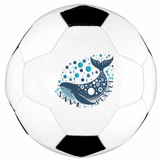 Bewaar Planet Whale-artwork voor eco-bewustzijn Voetbal (Voorkant)