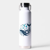 Bewaar Planet Whale-artwork voor eco-bewustzijn Waterfles (Voorkant)