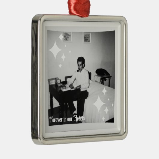 Bewaar, voor altijd in ons hart metalen ornament (Rechts)