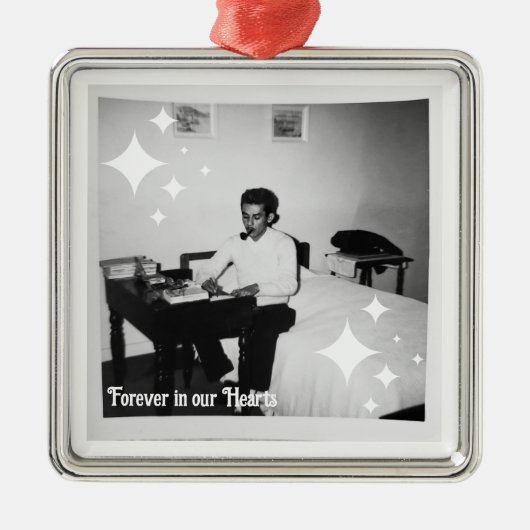 Bewaar, voor altijd in ons hart metalen ornament (Voorkant)