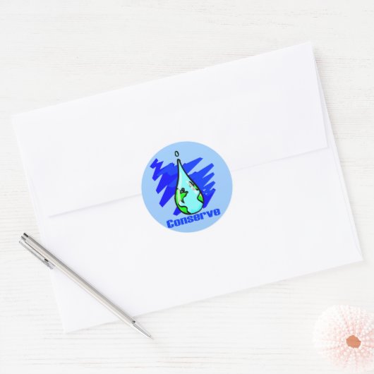 Bewaar watergrondwaterval ronde sticker (Envelop)