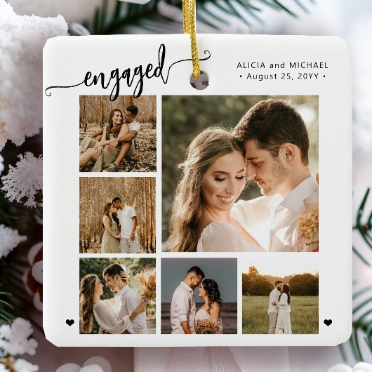Bewaarde foto van script 6 voor verloving keramisch ornament