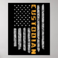Bewaarder Amerikaanse vlag USA Janitor School