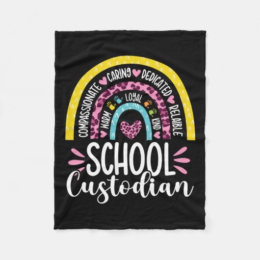 Bewaarder Batterij Levensduur School Janitor Rainb Fleece Deken (Voorkant)