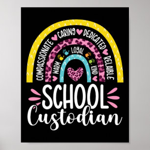 Bewaarder Batterij Levensduur School Janitor Rainb Poster