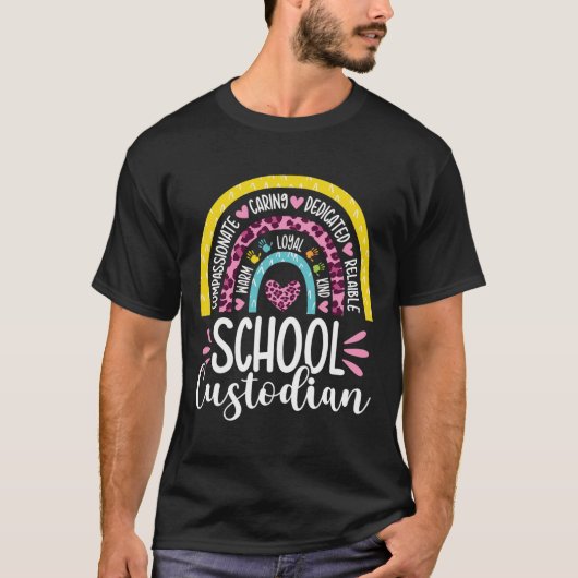 Bewaarder Batterij Levensduur School Janitor Rainb T-shirt (Voorkant)
