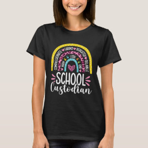 Bewaarder Batterij Levensduur School Janitor Rainb T-shirt