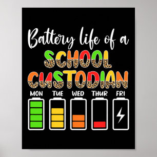 Bewaarder Batterijlevensduur School Bewaarder Poster