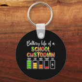 Bewaarder Batterijlevensduur School Bewaarder Sleutelhanger (Voorkant)