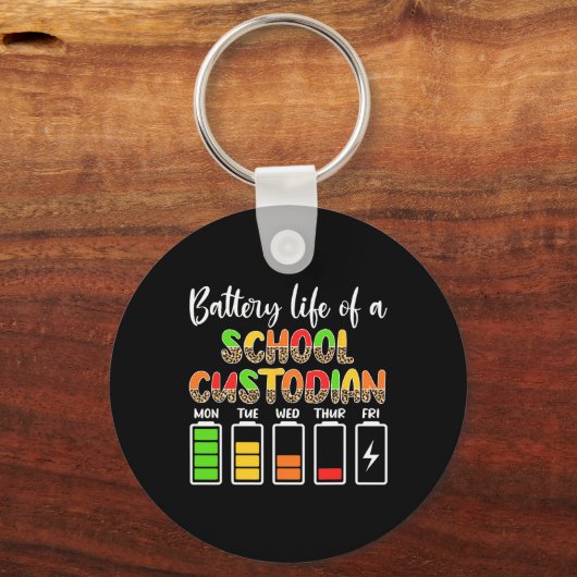 Bewaarder Batterijlevensduur School Bewaarder Sleutelhanger (Voorkant)