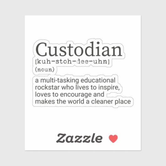 Bewaarder definitie, conciërge, school bewaarder sticker (Vel)