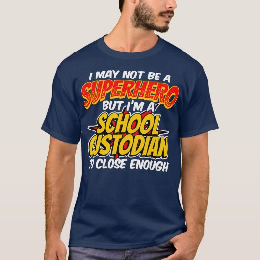 Bewaarder Super Hero Grappige School Bewaarder T-shirt (Voorkant)