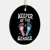 Bewaarder Van De Geslachtsonthulling Feest Jongen Keramisch Ornament (Rechts)