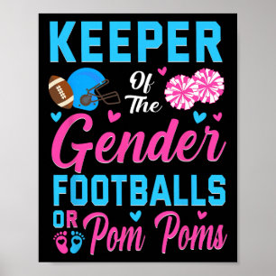 Bewaarder van geslacht voetbal of pompons geslacht poster