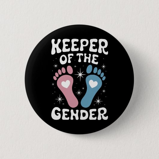 Bewaarder Van Het Geslacht Onthulling Feest Jongen Ronde Button 5,7 Cm (Voorkant)