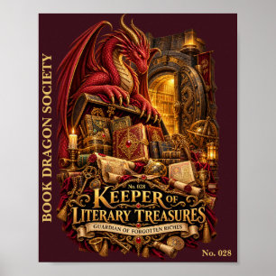 Bewaarder van Literaire Schatten Boek Draak Same Poster