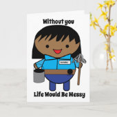 Bewaardigend Afrikaans-Amerikaanse Vrouw personali Kaart (Gele Bloem)