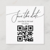 bewaart de datum, qr code minimalistische trouwtre informatiekaartje (Voorkant)