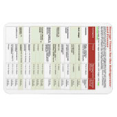 BEWAARTIJDEN VOOR DE KOELKAST EN VRIEZER MAGNEET (Horizontaal)