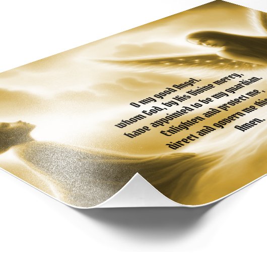 Bewaker Engel met Gebed Foto Afdruk (Hoek)