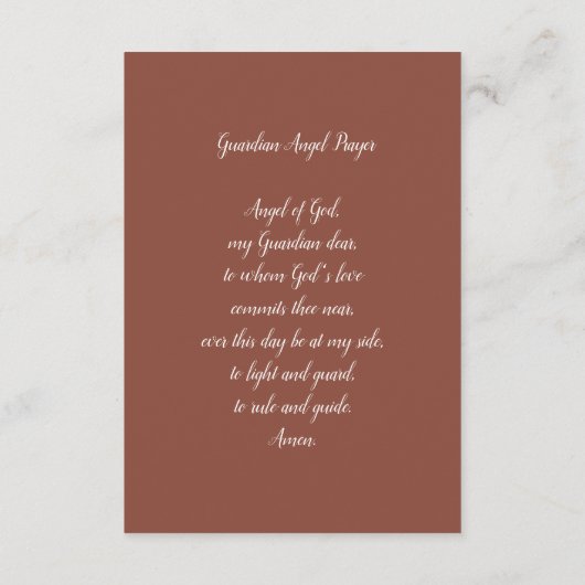 Bewaker Engel met Gebed Informatiekaartje (Achterkant)