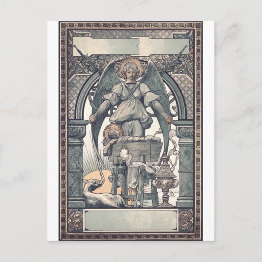 Bewaker engelen met Jezus kind Briefkaart (Voorkant)
