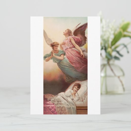 Bewaker engelen met kind bedankkaart (Staand voorkant)