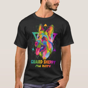 Bewaker Sheppy op Dienst Duitse Herdershond Humor T-shirt
