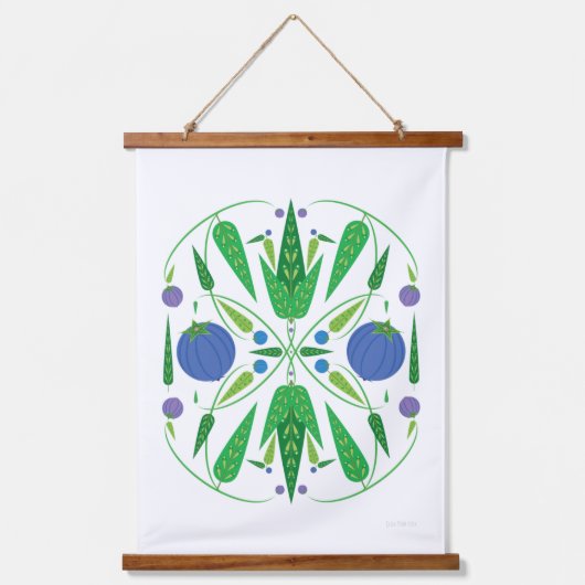 Bewaker van de bosbessen hout met bovenhout hangend wandkleed (Voorkant)