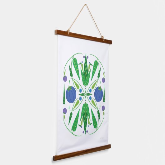 Bewaker van de bosbessen hout met bovenhout hangend wandkleed (Gebogen)