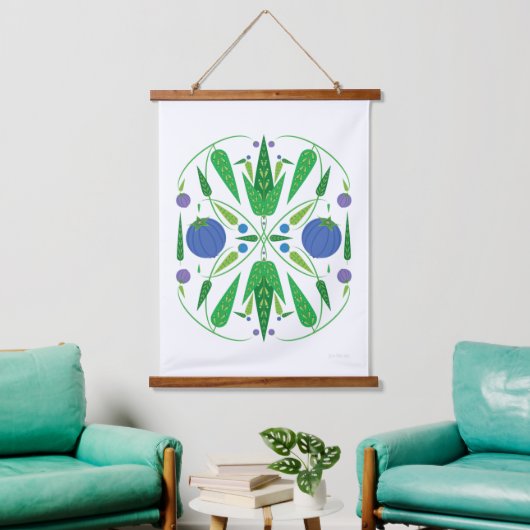 Bewaker van de bosbessen hout met bovenhout hangend wandkleed (Woonkamer)