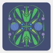 Bewaker van de bosbessen vierkante sticker (Voorkant)