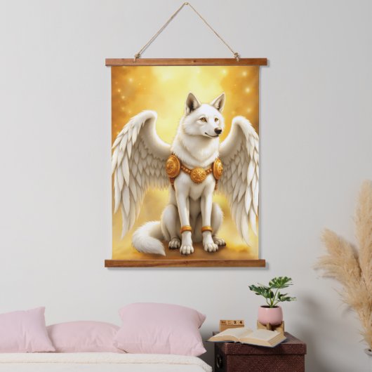 Bewaker van de Dageraad – De Witgevleugelde Wolf. Hangend Wandkleed (Slaapkamer)