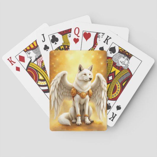 Bewaker van de Dageraad – De Witgevleugelde Wolf. Pokerkaarten (Achterkant)