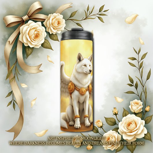 Bewaker van de Dageraad – De Witgevleugelde Wolf.  Thermosbeker