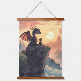Bewaker van de hemel: een jongen en zijn draak hangend wandkleed