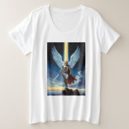 Bewaker van de Hemelse Poort Aartsengel Michael Grote Maat T-shirt